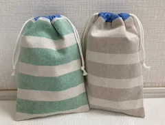 No.256 給食セット入れ　巾着袋　縦長サイズ