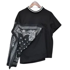 sacai サカイ アシンメトリー　半袖　プルオーバー シアー　ドッキング　黒 sacai サカイ アシンメトリー 半袖 プルオーバー シアー