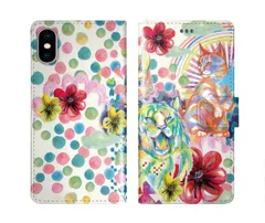 [iPhone12 Pro Max] iPhone15 ケース スカラー スマホケース 手帳型 iPhone16 ケース iPhone 16 15 14 13 SE 第3世代 第2世代 スマホカバー 全機種対応 手帳 ScoLar ウサギ ライオン ネコ 花の