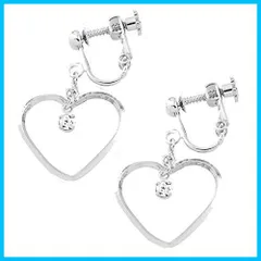 【速発送】ジュエリーショップエム オープンハート ハート スワロフスキー ニッケルフリー 0055 イヤリング ネジバネ式 シルバー
