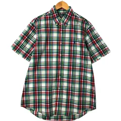 古着 ラルフローレン Ralph Lauren CUSTOM FIT 半袖 ボタンダウン チェックシャツ メンズL相当/eaa550519
