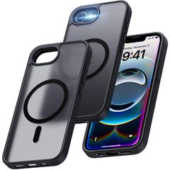 【特価商品】用 16e 16e いphone 6.1 アイフォン ワイヤレス充電対応 レンズ保護 指紋防止 インチ 黄ばみなし 耐久性 米軍MIL規格 耐衝撃 カバー スマホケース 半透明 マット MagSafeに対応 ブラック マグネット ケース iPhon