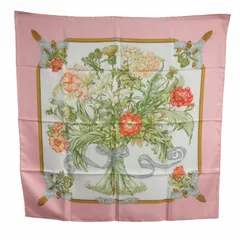 エルメス HERMES カレ90 女王陛下 REGINA レジーナ スカーフ ストール 大判 シルク100% 白 ホワイト ピンク