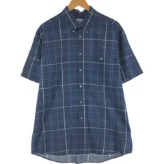 古着 00年代~ ラコステ LACOSTE 半袖 ボタンダウン チェックシャツ 43 メンズL相当/eaa539719