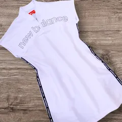 美品 new balance golf ロゴテープ モノトーン リブ加工 ワンピース
