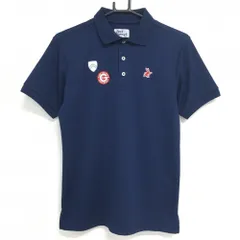 ジャックバニー 半袖ポロシャツ ネイビー ロゴレッド メンズ 4(M) ゴルフウェア Jack Bunny