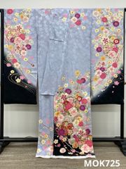 振袖 仮絵羽 舞台衣装 金駒 紋意匠 正絹 未仕立て品 八掛付き MOK752