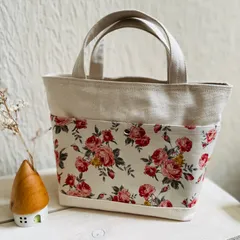 帆布トートバッグ　便利な目隠し布付き（バラ）19
