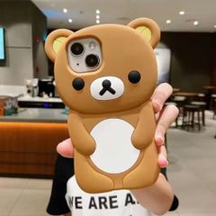 リラックマ　スマホケース　iPhone13/14/15　ブラウン