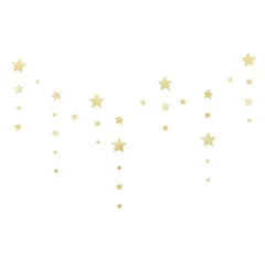 【大人気】regalo スターガーランド 両面(200cm) 飾り付け 星型飾り 幼稚園 保育園のデコレーション (ゴールド)