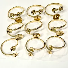 リングパーツ 3種 9個セット 皿付きリング台 ビーズ 指輪作成 片穴 天然石 キット材料