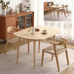 ダイニングテーブルセット 3点セット 2人用 伸長式 折りたたみ 円形 半円形 幅120cm 伸縮 北欧風 チェア2脚付 食卓テーブル コンパクト 省スペース モダン インテリア 家具 新生活 一人暮らし リビング おしゃれ テーブルセット