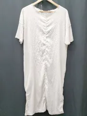 ◇ tal.by yumi 楊柳 半袖 膝下丈 ワンピース サイズL アイボリー レディース P  【1407260018315】