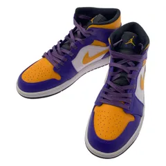 【美品】  NIKE / ナイキ | AIR JORDAN 1 MID Lakers エアジョーダン ハイカット スニーカー | 27 | オレンジ/パープル/ホワイト | メンズ