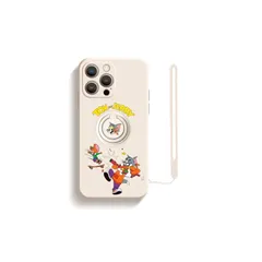 IPhone 13Pro Maxケース リング付きスマホケース ストラップ付き スマホカバー トムとジェリー キャラクター シリコン 落下防止 ストライプ 耐衝撃 防塵 割れない おしゃれ かわいい おもしろ クリスマス 誕生日 プレゼント(IPhone 0