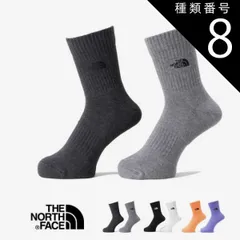 種類8：(KW)TNFブラック×TNFホワイト/M 靴下 ソックス THE NORTH FACE TNF ロゴ 2P クルー TNF Logo 2P Crews 2足セット 抗菌 防臭 ユニセックス オーガニックコットン ベージュ ブラウン グレー ブラック 