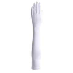 【在庫処分】約50cm 日本製 ブライダル Mサイズ サテンロンググローブ ウェディング [アウローラ]