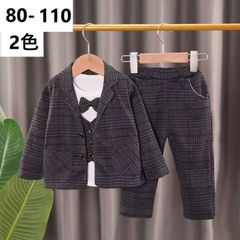入学式 スーツ 男の子 3点セット ゆったり 子供スーツ キッズ 通学制服 入園 男の子 カジュアルスーツ 男の子スーツ 子どもスーツ キッズセットアップ 受験 通学制服 フォーマル 子供服 卒園式 卒業式 七五三 KSFD019(2色80-110)