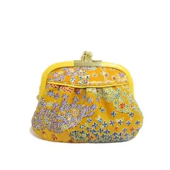 牛革　友禅　親子がま口財布　キイロ　日本製　新品