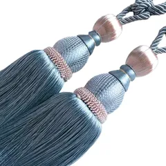 emmy's shop カーテンタッセル フック ロープ 北欧 カーテン留め 留め具 おしゃれ 2個セット カーテンアクセサリー(ブルー,  free)