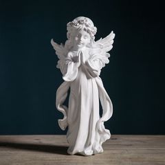 置物 オブジェ ガーデンオーナメント 祈っている天使 エンジェル 彫刻風 室内 屋外 インテリア 玄関 リビング ダイニング 装飾 庭 ガーデニ