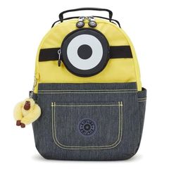 [신품] 키프링 미니언즈 콜라보 미니 배낭 옐로우 데님 SEOUL S Minion Jeans Bl 14L Kipling Minions Backpack bag 미니언 [스튜어트]