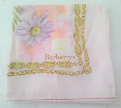 ★未使用 Burberrys バーバリー ハンカチ 花柄 綿100％ 50×50cm★