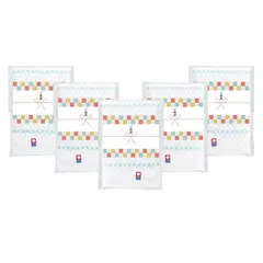 新品 引っ越し 挨拶 粗品 タオル 今治 ポストに入る のし風シール付き 手提げ付き かわいい おしゃれ (5 市松のしシール)