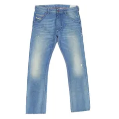 DIESEL ディーゼル KROOLEY クルーリー ジップ ストレート デニム パンツ インディゴブルー系 29【中古】