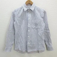 z■ユナイテッドアローズ/UNITED ARROWS A DAY THE LIFE ストライプシャツ■青【S】MENS【中古】■