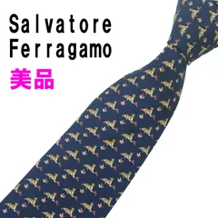 【出店記念セール10%OFF】美品☆フェラガモ Salvatore Ferragamo ネクタイ ハイブランド イタリア製 シルク100％