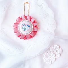 ハンドメイド　両面マタニティマーク　プリーツ　くすみピンク　完成品