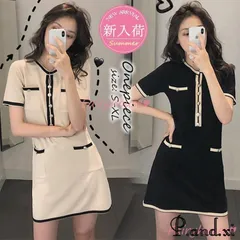 ワンピース レディース 40代 きれいめ 膝丈ワンピース 春夏秋 半袖ワンピース ニット 配色 ボーダー柄 Aラインスカート オシャレ大人韓国風 ゆったり 30代 50代