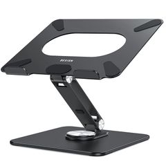 BESIGN LSX7 ノートパソコンスタンド 360度回転ベース 人間工学に基づいた調節可能なノートブックスタンド ライザーホルダー コンピュータースタンド 10~15.6インチのノートパソコンに対応 (ブラック) 0