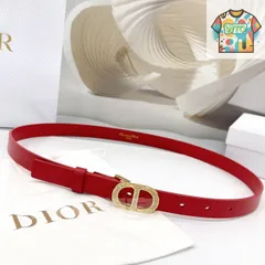 DIOR ディオール　赤いレザー ベルト ヴィンテージ Christian Dior(クリスチャンディオール) リバーシブルレザー
