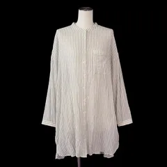 スタディオクリップ Studio Clip チュニック ワンピース シャツワンピ ストライプ コットン F アイボリー