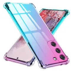 【特価】TMUJWS Galaxy S22 5Gケース シリコン クリア グラデーション ソフトケース 薄型 軽量 SCG13 ケース/SC-51C ケース 耐衝撃 全面保護 tpu 四隅空気衝突防止 レンズ保護 擦り傷防止 ストラップホール付き サムスン ギのサムネイル