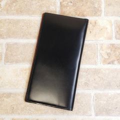 未使用級✨ガンゾ 二つ折り長財布 メンズ ダークブラウン レザー 