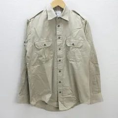 Q■USA製■オールドバーバリー/BURBERRYS エポーレット付 ミリタリーシャツ/長袖【 M 】MENS/レトロ/26【中古】
