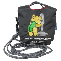 ダブルスタンダードクロージング ダブスタ DOUBLE STANDARD CLOTHING ×Ball&Chain ボール アンド チェーン 23FW タグ付き ミニバッグ ショルダーバッグ マイク×ベア 刺繍 布製 ユニセックス 黒 ブラック Xのサムネイル