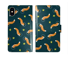 [iPhone12 Pro Max] iPhone15 ケース スカラー スマホケース 手帳型 iPhone16 ケース iPhone 16 15 14 13 SE 第3世代 第2世代 スマホカバー 全機種対応 手帳 ScoLar キツネ スター 総柄 ブック