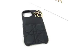 ディオール iPhone15 カナージュ チャーム スマホケース 黒 DIOR | 【日本限定】Lady Dior iPhone 15 Pro ケース カナージュ