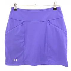【超美品】アンダーアーマー スカート パープル ジップポケット ロゴ 内側インナーパンツ レディース SM ゴルフウェア UNDER ARMOUR