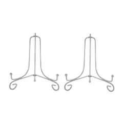 【新着商品】(2個セット) 6号銀 本立て 写真立て 皿立 アイアン プレートスタンド