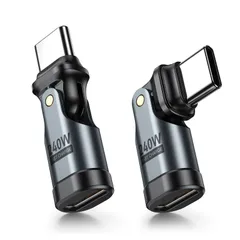 【在庫セール】PD240W 180°回転可【2個セット 変換アダプタ ブラック】タイプC 変換アダプタ 急速充電可 データ転送可 USB-C 片MacBook Pro/Phone15/15 Pro/Galaxy/Google Pixel対応