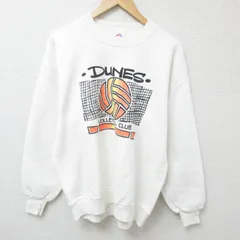 L/古着 ジャージーズ 長袖 スウェット メンズ 90s バレーボール クルーネック 白 ホワイト 24oct12 中古 スエット トレーナー トップス