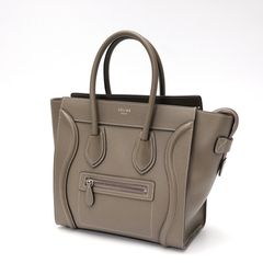 セリーヌ / CELINE　ラゲージ マイクロ　189793DRU.09SO / 167793DRU.09SO　ドラムドカーフスキン　スリ(グレージュ系) 【中古】 商品番号 S-158152
