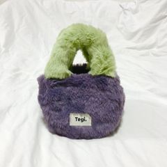 モーブパープル【新品】バイカラーファーバッグもこもこモンスター韓国ファッション
