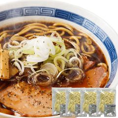 富山ブラックラーメン 4食 スパイシーな醤油ベースのクセになる真っ黒いスープ