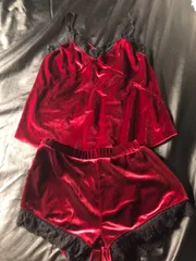 最終値下げ！♥RAVIJOUR ルームウェア セットアップ ブラック ブラックレースサテン セットアップ（ルームウェア/パジャマ